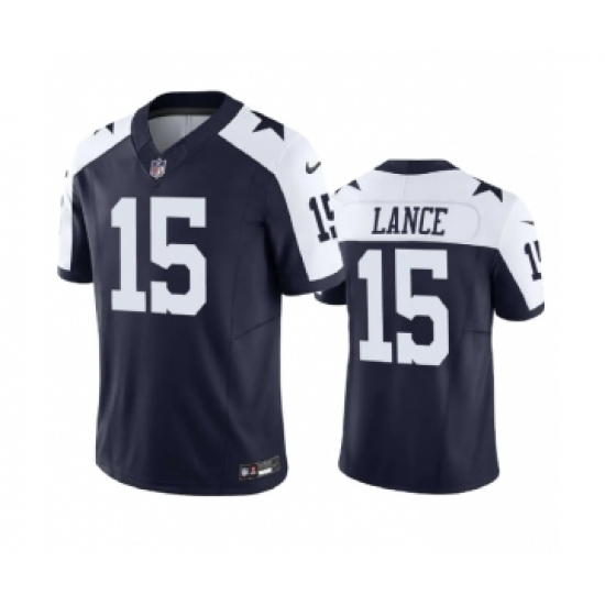 Men's Nike Dallas Cowboys #15 Trey Lance Navy 2023 F.U.S.E. Thanksgiving Limited Stitched Football Jersey - Ujersey
