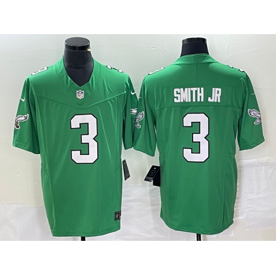 Men's Nike Philadelphia Eagles #3 Nolan Smith Green 2023 F.U.S.E. Vapor Limited Throwback Stitched Football Jersey - Ujersey