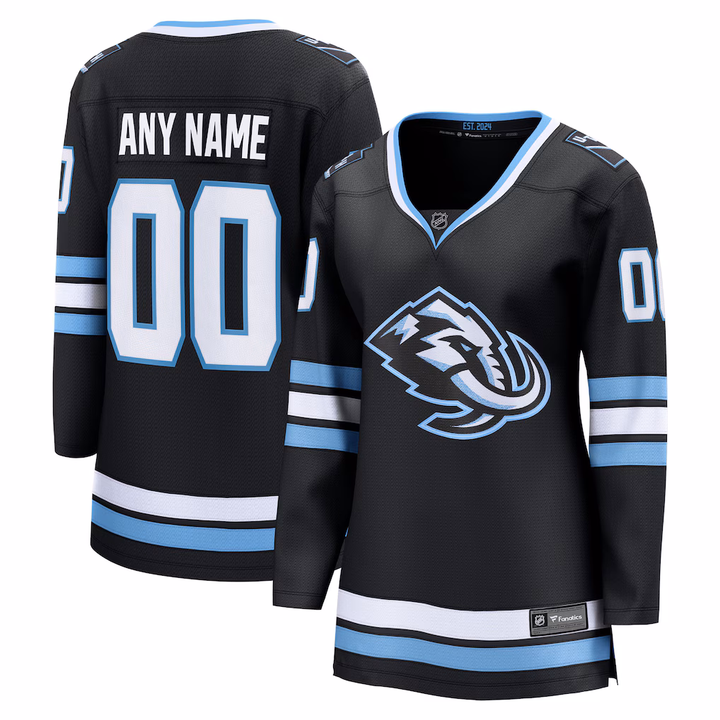 Women's Utah Mammoth Fanatics Black Home Breakaway Custom Jersey - ujerseystore