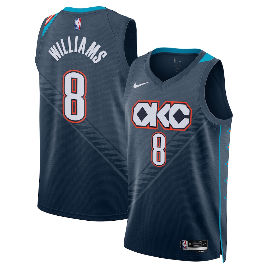 Unisex Oklahoma City Thunder Jalen Williams Nike Navy 2025/26 Swingman Jersey - City Edition
