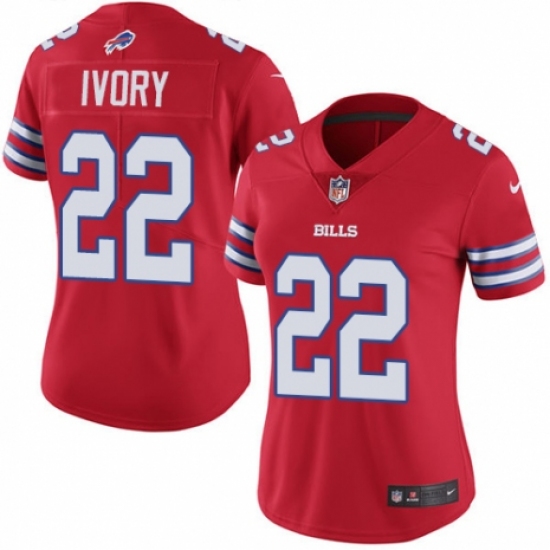 Women's Nike Buffalo Bills #22 Chris Ivory Limited Red Rush Vapor Untouchable NFL Jersey - Ujersey