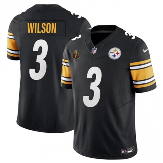 Men's Pittsburgh Steelers #3 Russell Wilson Black F.U.S.E. With Walter Payton Vapor Untouchable Limited Football Stitched Jersey - Ujersey