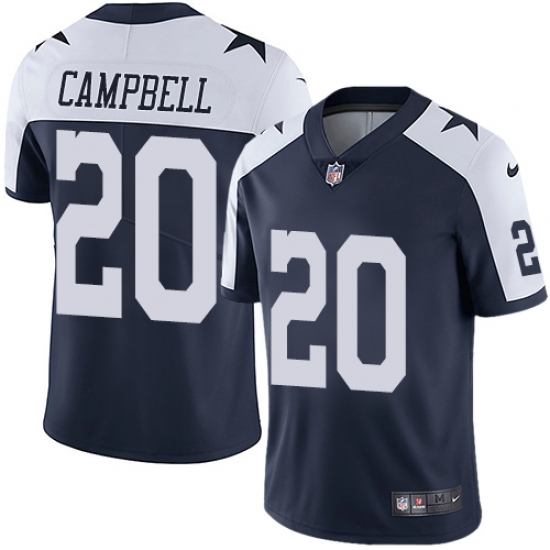Men's Nike Dallas Cowboys #20 Ibraheim Campbell Navy Blue Throwback Alternate Vapor Untouchable Limited Player NFL Jersey - Ujersey