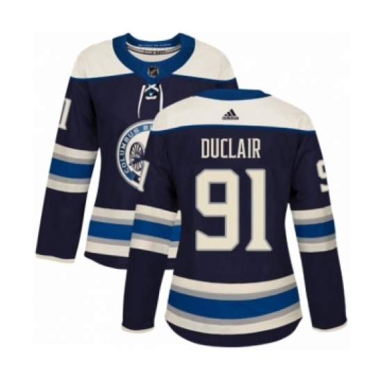 Women's Adidas Columbus Blue Jackets #91 Anthony Duclair Premier Navy Blue Alternate NHL Jersey - Ujersey