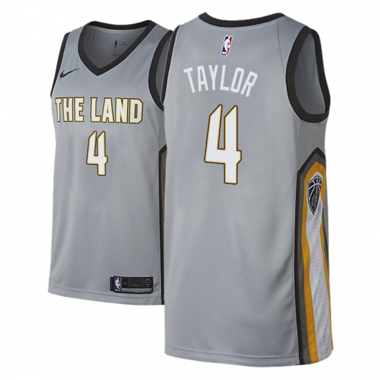 Men NBA 2018-19 Cleveland Cavaliers #4 Isaiah Taylor City Edition Gray Jersey - Ujersey