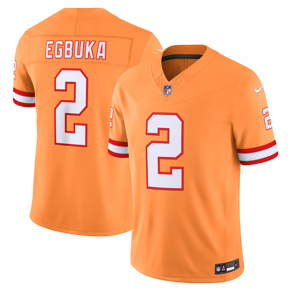Men's Tampa Bay Buccaneers Emeka Egbuka Nike Creamsicle Alternate Vapor F.U.S.E. Stitched Limited Jersey