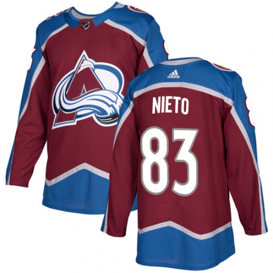 Youth Adidas Colorado Avalanche #83 Matt Nieto Authentic Burgundy Red Home NHL Jersey - Ujersey
