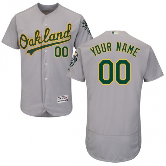 Men's Oakland Athletics Majestic Road Gray Flex Base Authentic Collection Custom Jersey - Ujersey