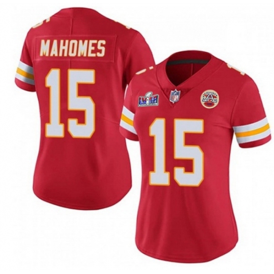 Women's Kansas City Chiefs #15 Patrick Mahomes Red 2023 F U S E Vapor Untouchable Limited Stitched 2024 Super Bowl LVIII Jersey - Ujersey