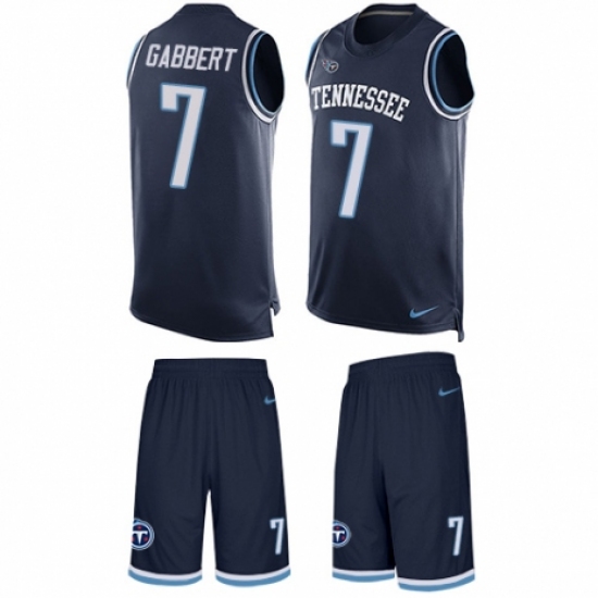 Men's Nike Tennessee Titans #7 Blaine Gabbert Limited Navy Blue Tank Top Suit NFL Jersey - Ujersey