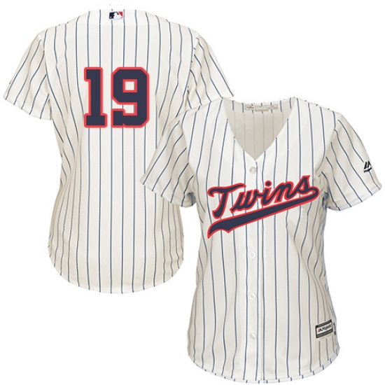 Women's Majestic Minnesota Twins #19 Anibal Sanchez Replica Cream Alternate Cool Base MLB Jersey - Ujersey