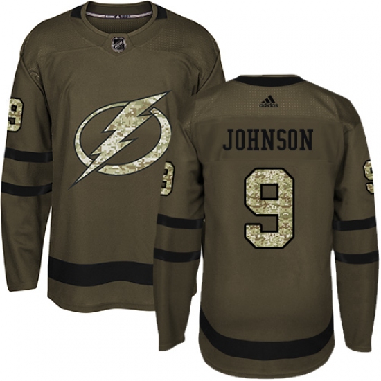 Youth Adidas Tampa Bay Lightning #9 Tyler Johnson Authentic Green Salute to Service NHL Jersey - Ujersey