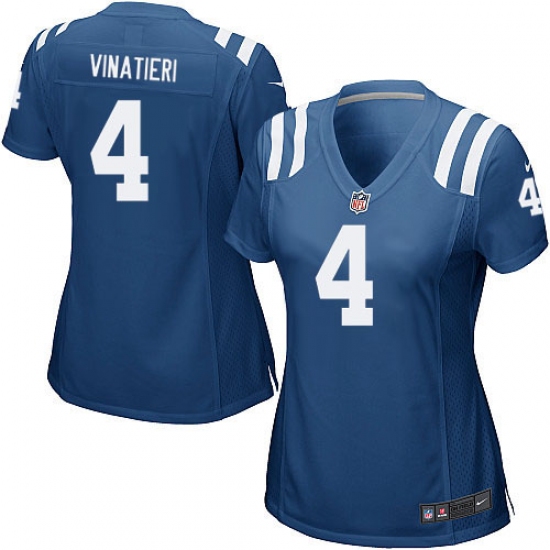 Women's Nike Indianapolis Colts #4 Adam Vinatieri Game Royal Blue Team Color NFL Jersey - Ujersey