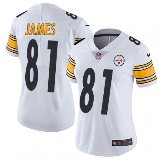 Women's Nike Pittsburgh Steelers #81 Jesse James Elite White NFL Jersey - Ujersey