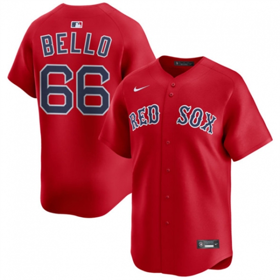 Men's Boston Red Sox #66 Brayan Bello Red 2024 Alternate Limited Stitched Baseball Jersey - Ujersey