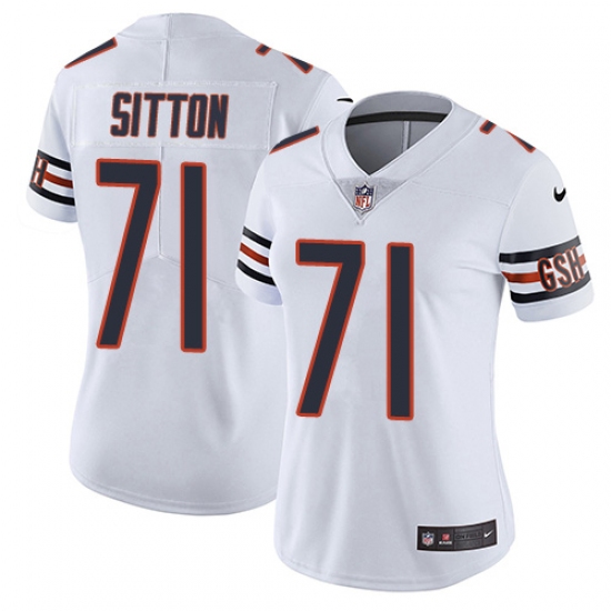 Women's Nike Chicago Bears #71 Josh Sitton White Vapor Untouchable Limited Player NFL Jersey - Ujersey