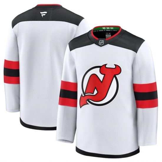 Men's New Jersey Devils Blank White 2024-25 Away Stitched Hockey Jersey - Ujersey