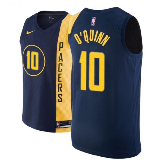 Men NBA 2018-19 Indiana Pacers #10 Kyle O Quinn City Edition Navy Jersey - Ujersey