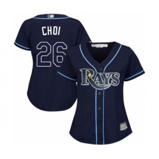 Women's Tampa Bay Rays #26 Ji-Man Choi Authentic Navy Blue Alternate Cool Base Baseball Player Jersey - Ujersey