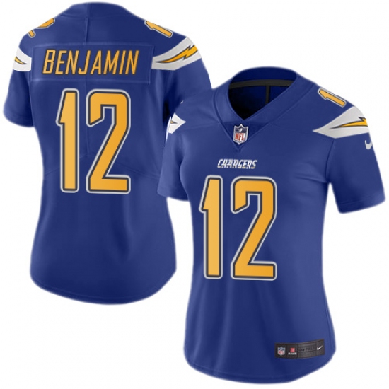 Women's Nike Los Angeles Chargers #12 Travis Benjamin Limited Electric Blue Rush Vapor Untouchable NFL Jersey - Ujersey