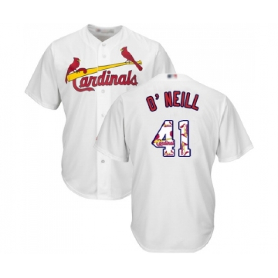 Men's St. Louis Cardinals #41 Tyler O Neill Authentic White Team Logo Fashion Cool Base Baseball Jersey - Ujersey