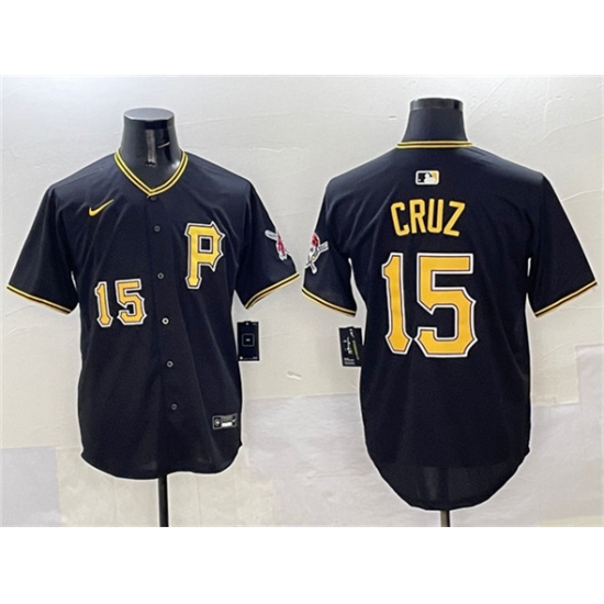 Men's Pittsburgh Pirates #15 Oneil Cruz Black 2025 Limited Stitched Baseball Jersey - Ujersey