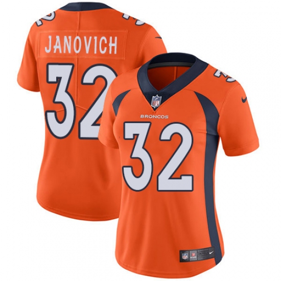 Women's Nike Denver Broncos #32 Andy Janovich Orange Team Color Vapor Untouchable Limited Player NFL Jersey - Ujersey
