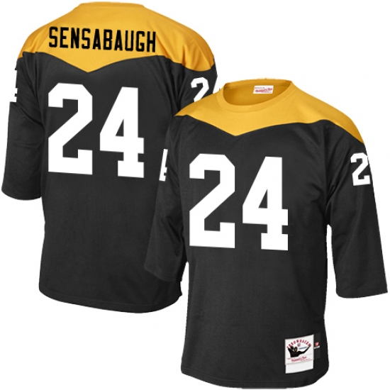 Men's Mitchell and Ness Pittsburgh Steelers #24 Coty Sensabaugh Elite Black 1967 Home Throwback NFL Jersey - Ujersey