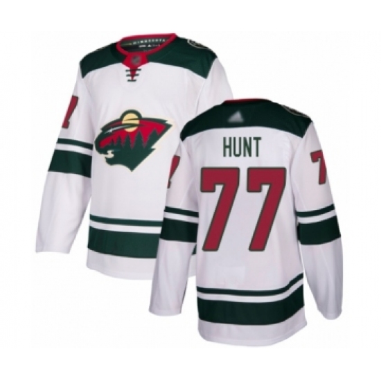 Men's Minnesota Wild #77 Brad Hunt Authentic White Away Hockey Jersey - Ujersey