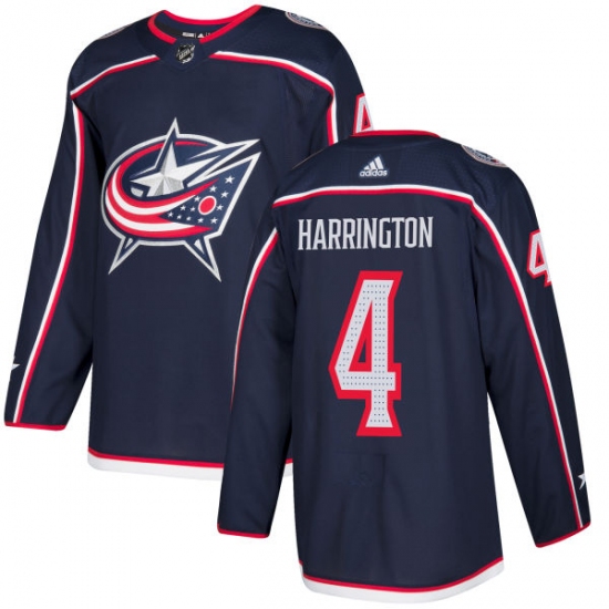 Men's Adidas Columbus Blue Jackets #4 Scott Harrington Authentic Navy Blue Home NHL Jersey - Ujersey