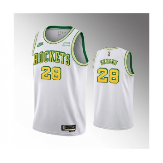 Men's Houston Rockets #28 Alperen Sengun White Swingman Classic Edition Stitched Basketball Jersey - Ujersey