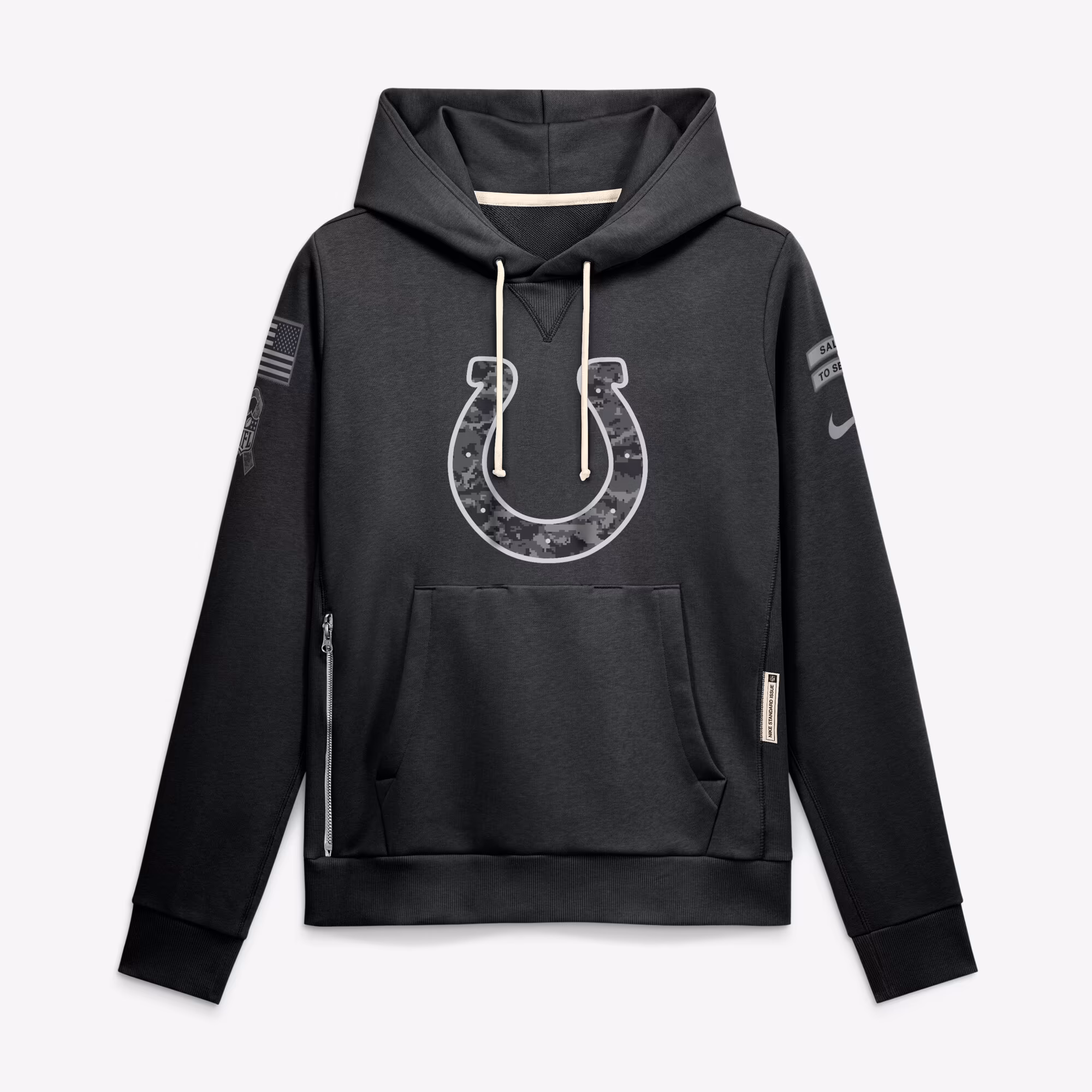 Women's Indianapolis Colts  Nike Black 2026 Salute to Service Sideline Dri-FIT Pullover Hoodie