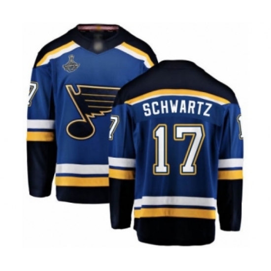 Youth St. Louis Blues #17 Jaden Schwartz Fanatics Branded Royal Blue Home Breakaway 2019 Stanley Cup Champions Hockey Jersey - Ujersey