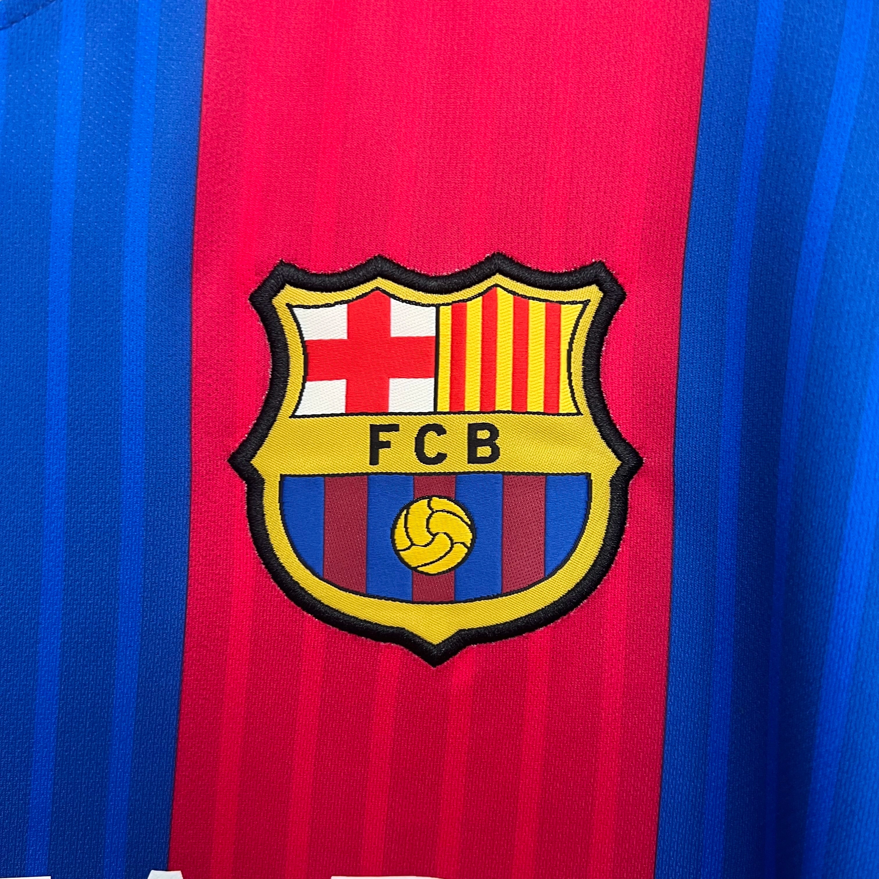 Barcelona Retro Jersey Home Long Sleeve Soccer Shirt 2014-15