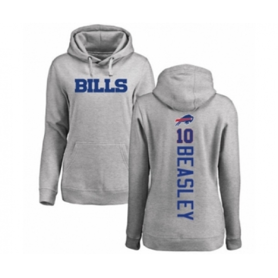 Football Women's Buffalo Bills #10 Cole Beasley Ash Backer Pullover Hoodie - Ujersey