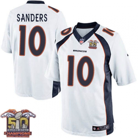 Youth Nike Denver Broncos #10 Emmanuel Sanders Elite White Super Bowl 50 Champions NFL Jersey - Ujersey
