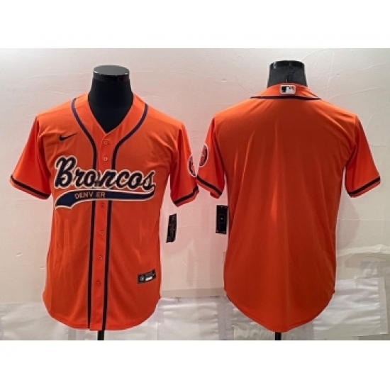Men's Denver Broncos Blank Orange Stitched MLB Cool Base Nike Baseball Jersey - Ujersey