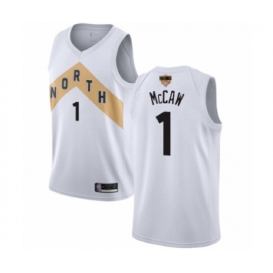 Youth Toronto Raptors #1 Patrick McCaw Swingman White 2019 Basketball Finals Bound Jersey - City Edition - Ujersey