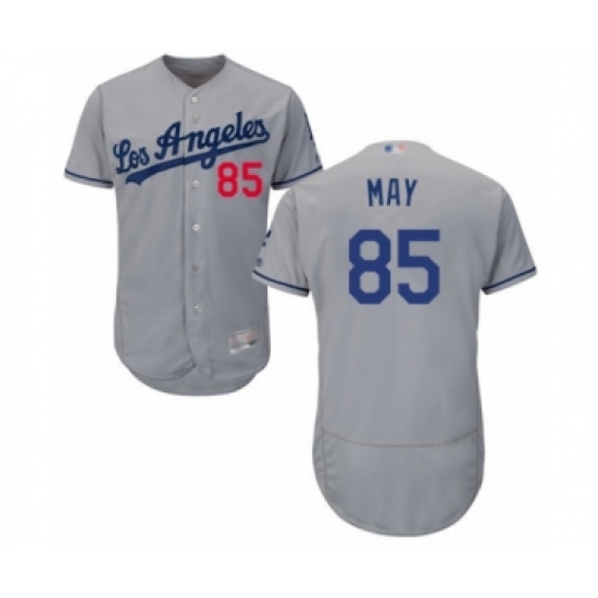 Men's Los Angeles Dodgers #85 Dustin May Grey Road Flex Base Authentic Collection Baseball Player Jersey - Ujersey