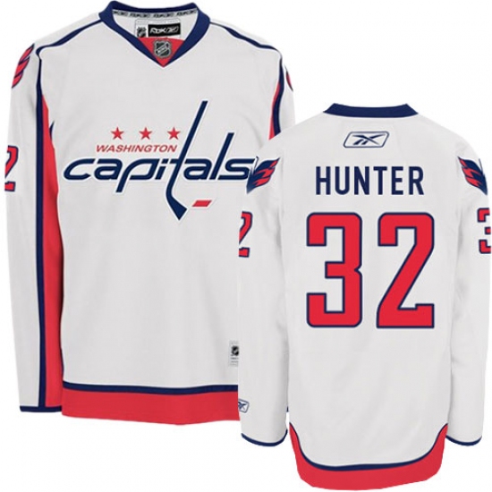 Women's Reebok Washington Capitals #32 Dale Hunter Authentic White Away NHL Jersey - Ujersey