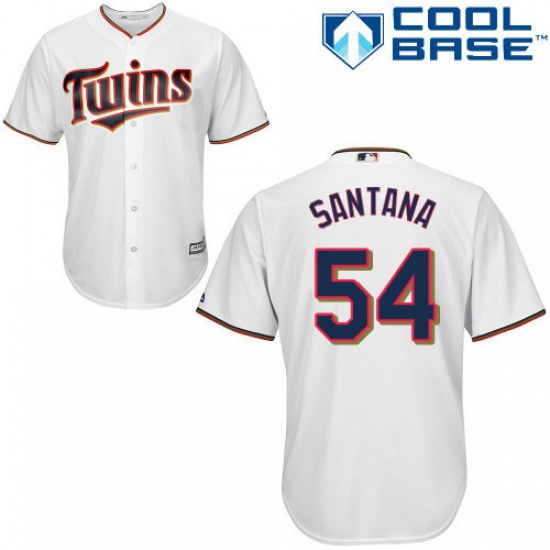 Youth Majestic Minnesota Twins #54 Ervin Santana Authentic White Home Cool Base MLB Jersey - Ujersey