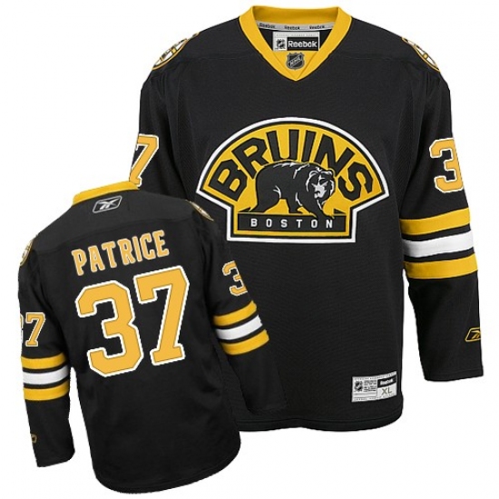 Youth Reebok Boston Bruins #37 Patrice Bergeron Authentic Black Third NHL Jersey - Ujersey