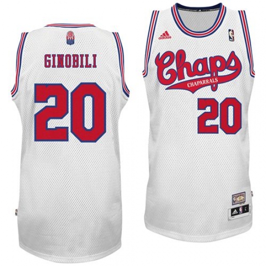 Men's Adidas San Antonio Spurs #20 Manu Ginobili Swingman White Latin Nights NBA Jersey