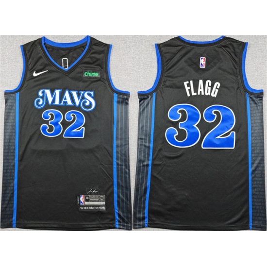 Men's Dallas Mavericks #32 Cooper Flagg Black City Edition Stitched Basketball Jersey - Ujersey