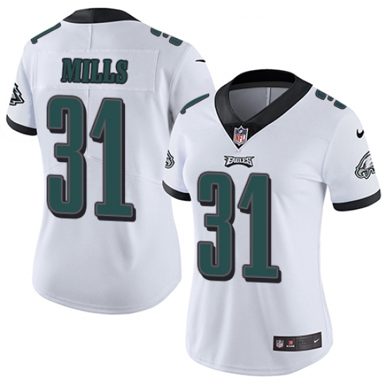 Women's Nike Philadelphia Eagles #31 Jalen Mills White Vapor Untouchable Limited Player NFL Jersey - Ujersey