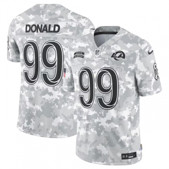 Men's Los Angeles Rams #99 Aaron Donald 2024 Arctic Camo Salute To Service Limited Stitched Football Jersey - Ujersey