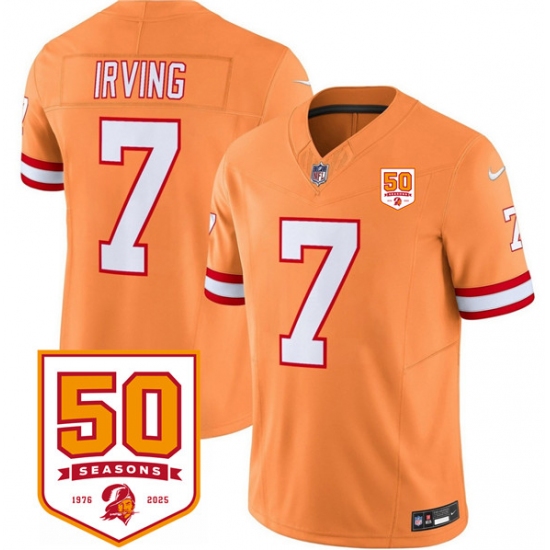 Men's Tampa Bay Buccaneers #7 Bucky Irving Orange 2025 F.U.S.E. 50th Anniversary Vapor Untouchable Limited Football Stitched Jersey - Ujersey