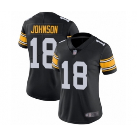 Women's Pittsburgh Steelers #18 Diontae Johnson Black Alternate Vapor Untouchable Limited Player Football Jersey - Ujersey