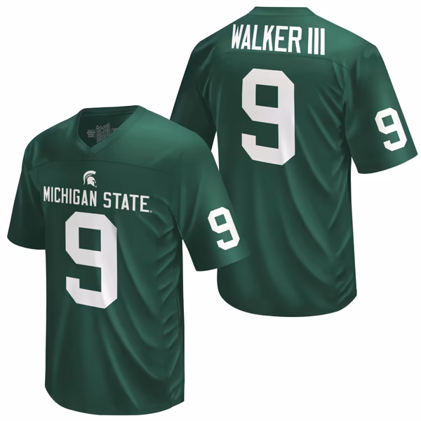 Youth Original Retro Brand Kenneth Walker III Green Michigan State Spartans Commemorative Classics Printed Football Jersey