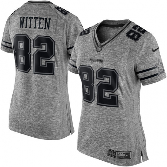 Women's Nike Dallas Cowboys #82 Jason Witten Limited Gray Gridiron NFL Jersey - Ujersey